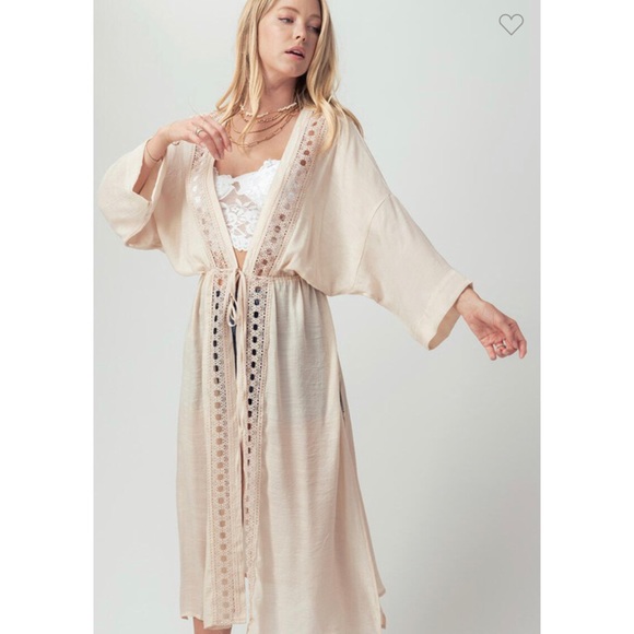 🆕Crochet longline cardigan in natural - Picture 4 of 4